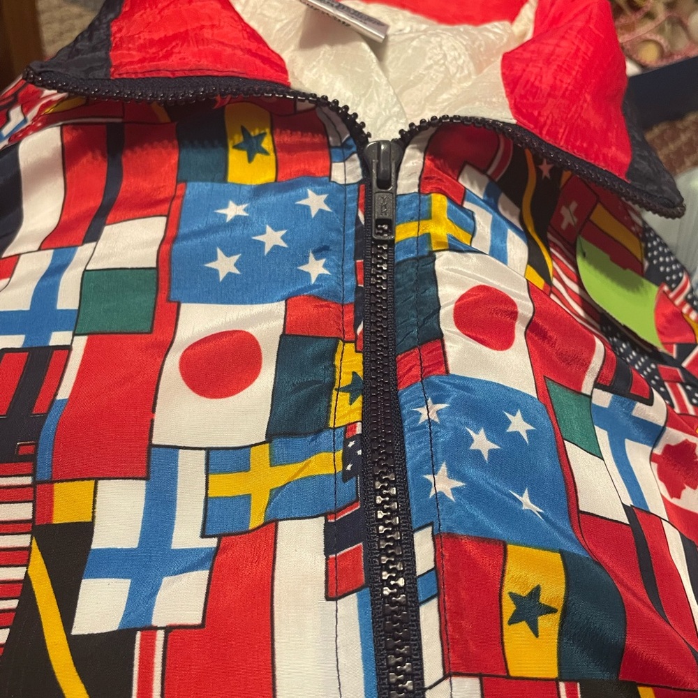 Multicolor Flag Print Women's Jacket Lauren  Brooke